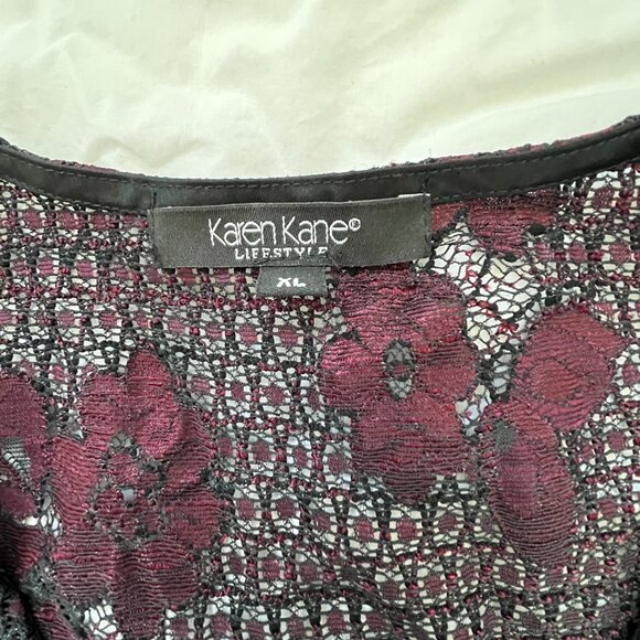 Karen Kane Sheer Mesh Floral Top - Picture 2 of 4